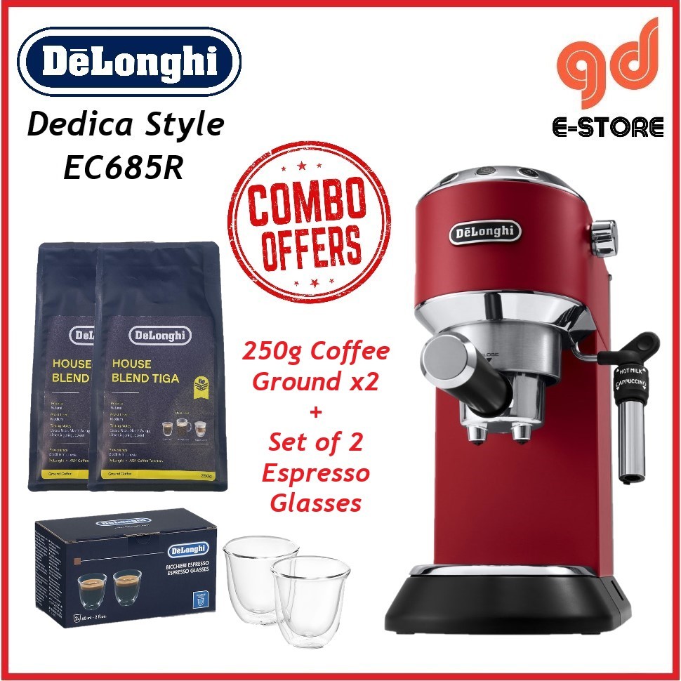 DeLonghi Dedica Style EC685R Pump CM (Red) EC685 Shopee Malaysia