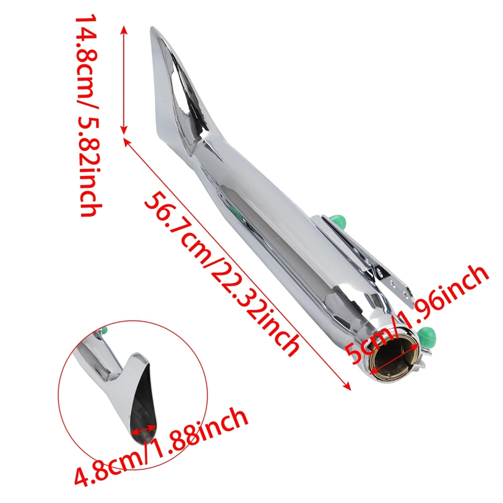 Left Right Side Motorcycle Exhaust Pipe Universal Fish Tail For Bobbers ...