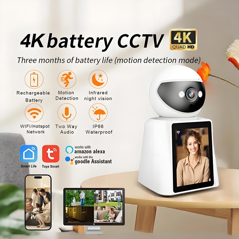 New CCTVSH053 Video Calling Smart Camera CCTV with LCD Screen, 1-Key ...