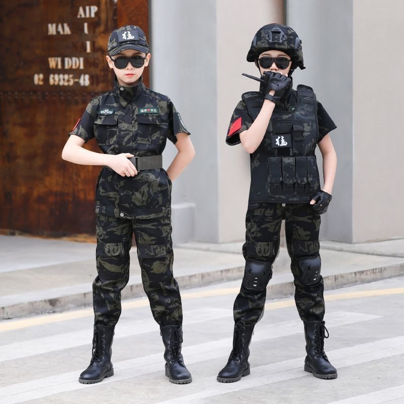 Army Costume Kids Children's Camouflage Suit Long Sleeved Set for Students  Boys and Girls Performance Clothing Cosplay
