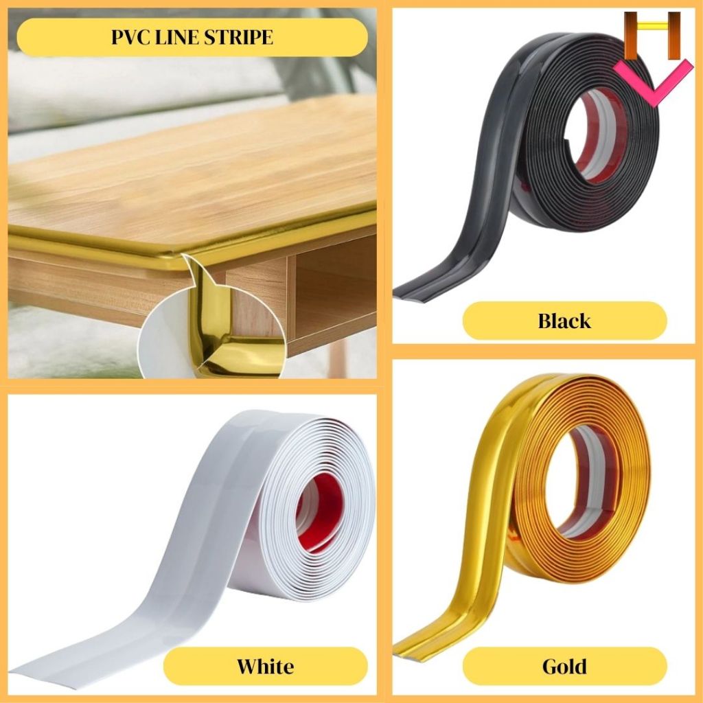5m Pelekat Jalur Hiasan Dinding Berkilat PVC Garisan Wall Corner ...