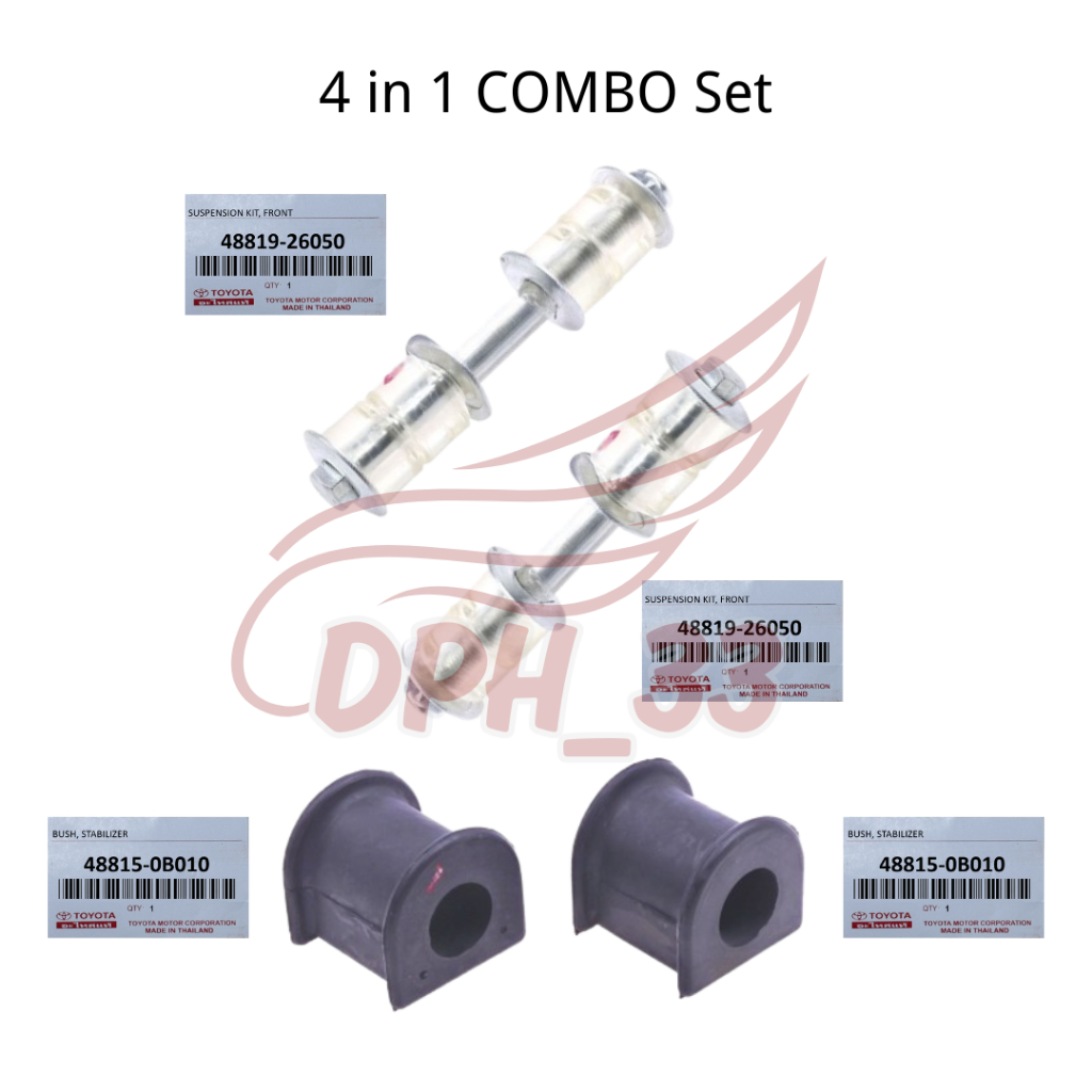 [4 in 1 COMBO Set] Front Stabilizer Link Kit / Bush for Toyota Unser ...