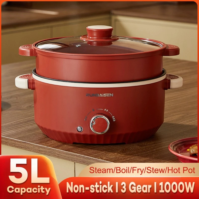 5L Electric Cooker Big Capaicty Multi-function Cooker 1000W Non Stick ...