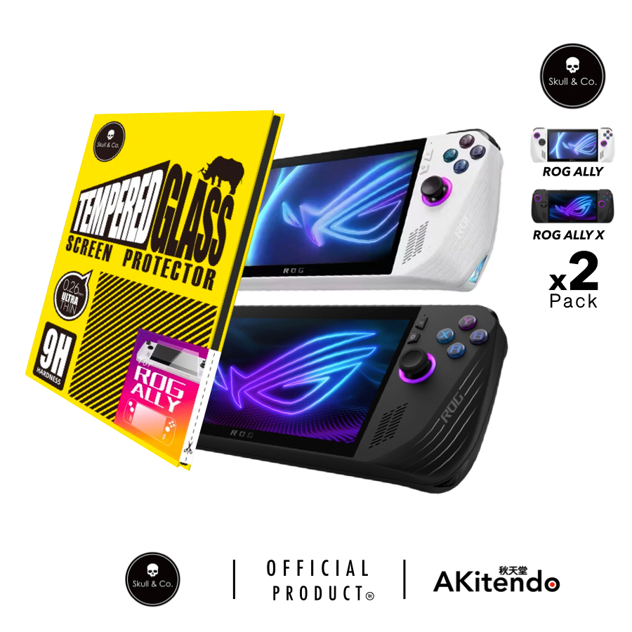 Skull & Co. Verre Trempé Haute Transparence Pour ROG Ally X (2-Pack) - Kit Installation HD
