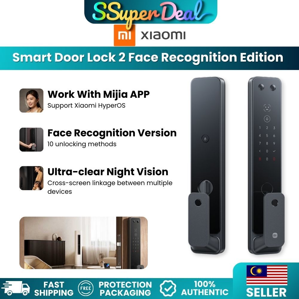 Xiaomi Smart Door Lock 2 Face Recognition Edition Ai 3D Face ID Unlock ...