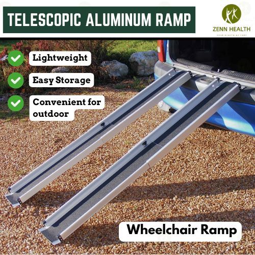 Lightweight Telescopic Wheelchair Aluminum Ramp Non-Slip Surface ...