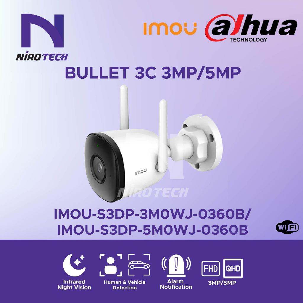 [SIRIM APPROVED] IMOU Bullet 3C 3MP/5MP Outdoor Wireless CCTV Camera ...