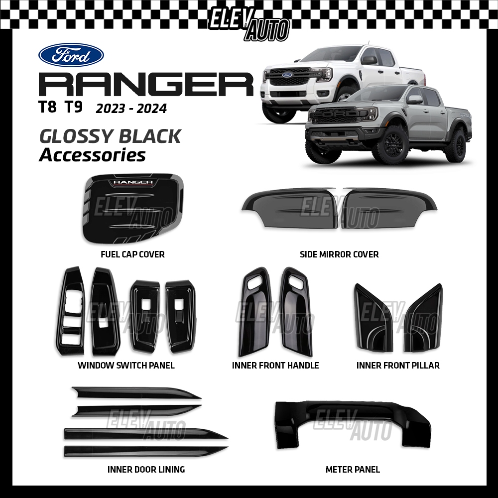 Ford Ranger T8 T9 2021 - 2024 Glossy Black Interior Exterior ...