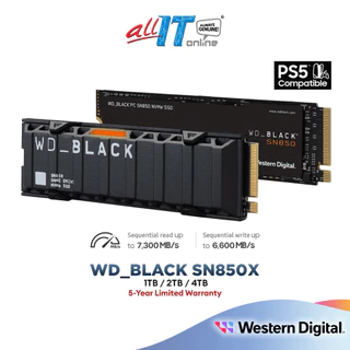 Western Digital WD Black SN850X 1TB / 2TB / 4TB NVMe PCIe Gen4 x4 M.2 2280 SSD (With Heatsink / Without Heatsink)
