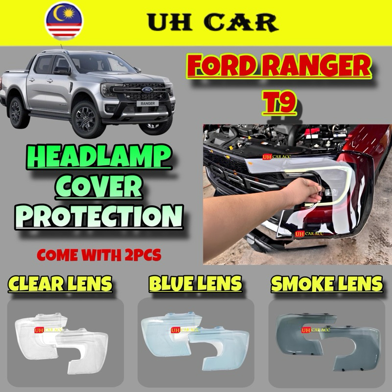 Ford Ranger T9 ACRYLIC Protection Headlight Head Lamp Cover Add On ...