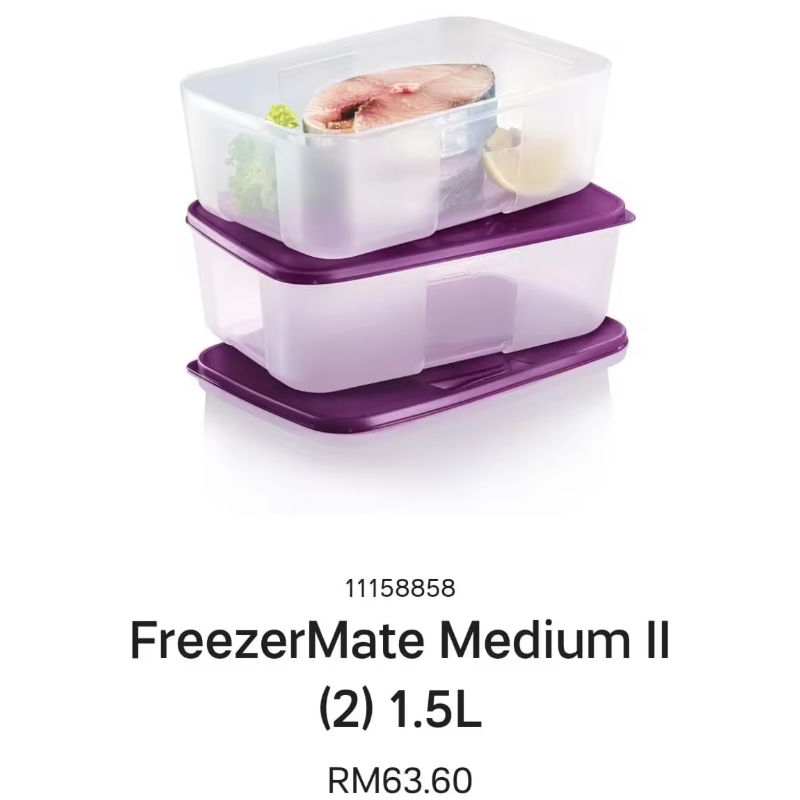 Tupperware Freezermate Medium II 1.5L(2 Pcs) | Shopee Malaysia