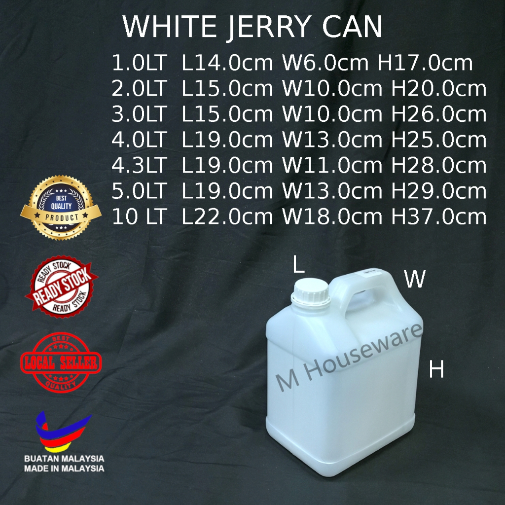 Plastic Jerry Can 1LT ~ 10LT Water Container Tong Air Minyak Bekas Air ...