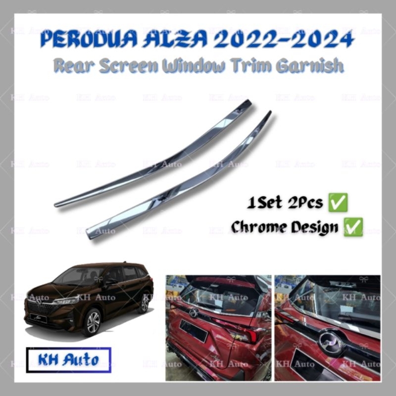 Perodua Alza 2022-2024 Rear Screen Window Trim Garnish Chrome ...