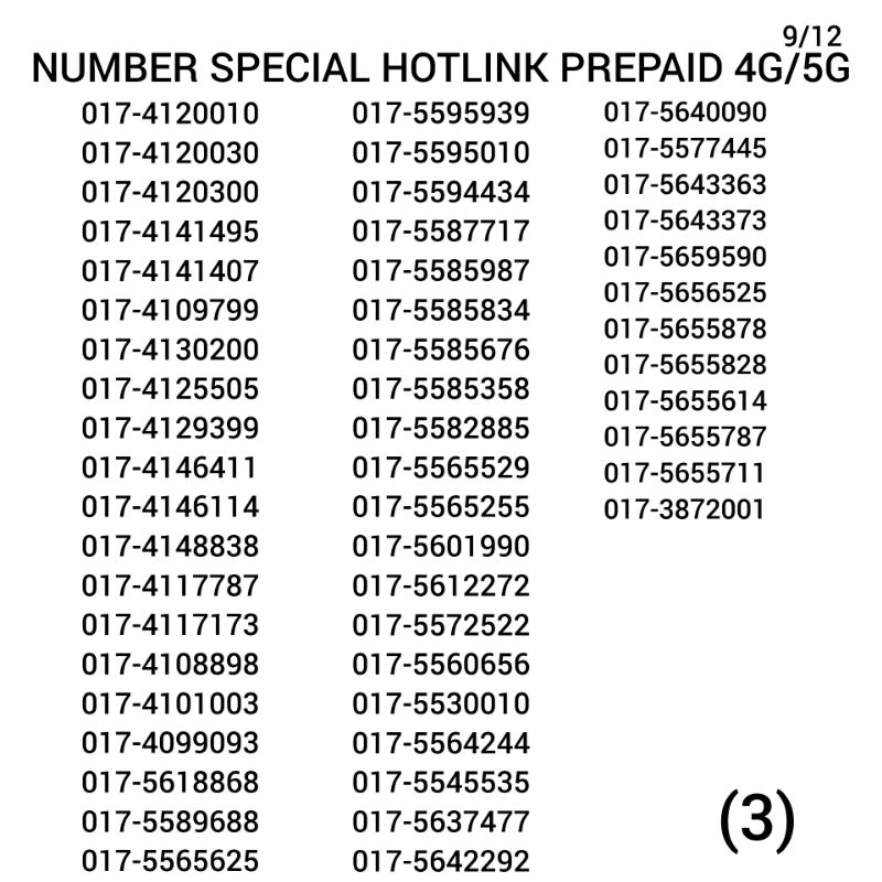 NUMBER SPECIAL NUMBER HOTLINK SIM PREPAID 4G/5G | Shopee Malaysia