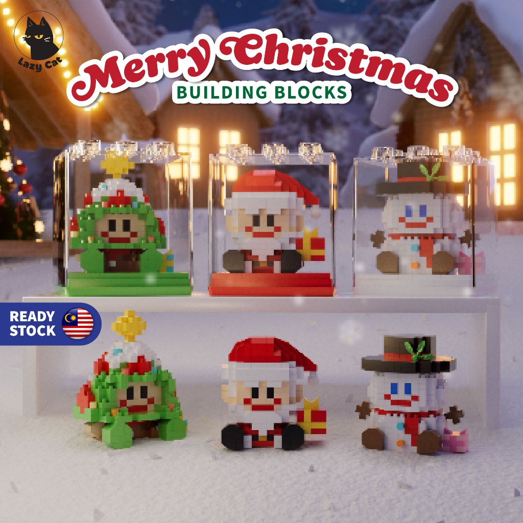 Mini Cute Cartoon Christmas Series Cover Block Santa Claus Bricks ...