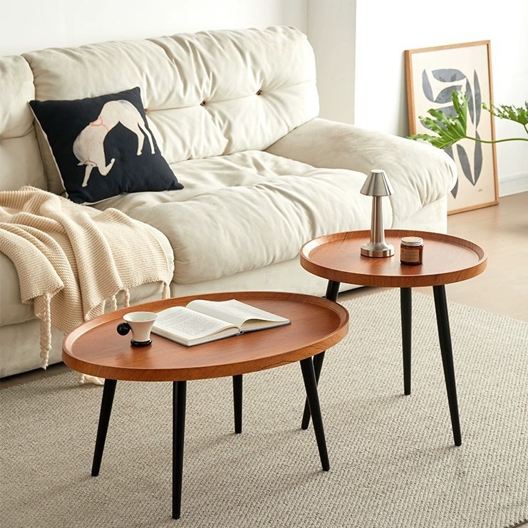 Living Room Small round Table round Coffee Table Country Coffee Table ...