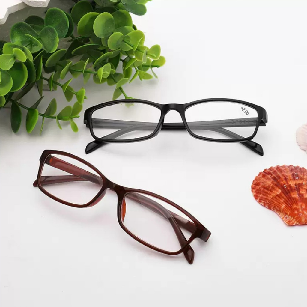 Reading Eyeglasses Fashion Small Rectangle Plastic Eyeglasses Frame +1. ...