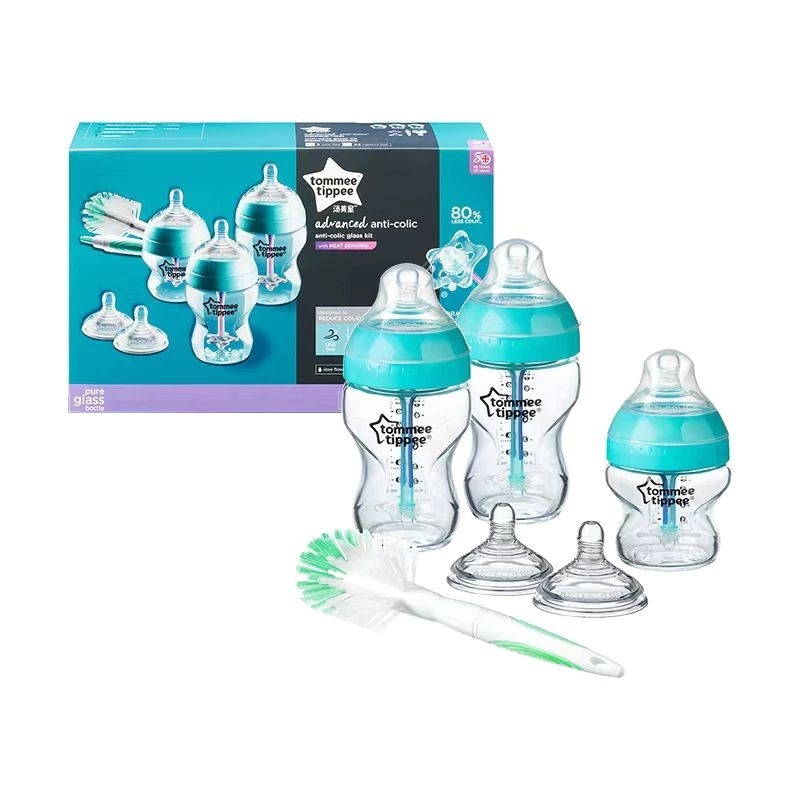 Tommee Tippee Natural Start Anti-Colic Glass Baby Bottle, 340ml, 3+ months Pink main image 0