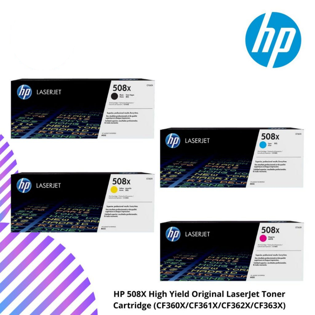 HP 508X High Yield Original LaserJet Toner Cartridge (CF360X/CF361X ...