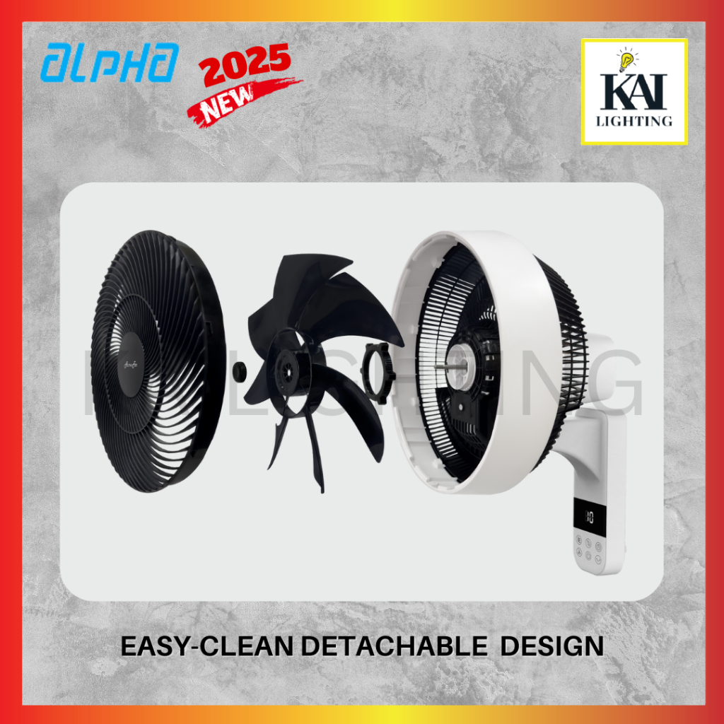 Alpha Motto Wall Fan B32 Remote Control 10 speeds (DIGITAL SCREEN ...