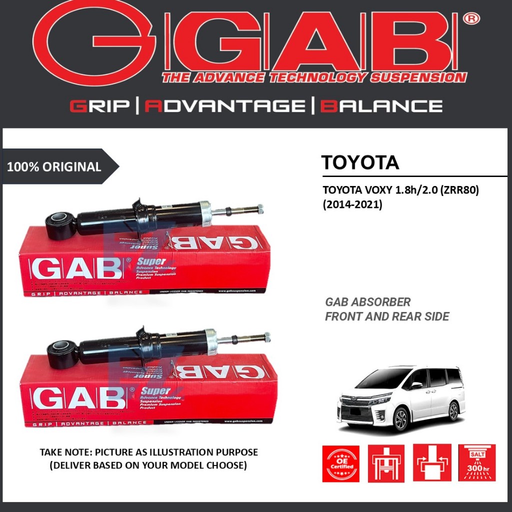 ORI GAB FRONT / REAR ABSORBER -TOYOTA VOXY 1.8h/2.0 (ZRR80) (2014-2021 ...
