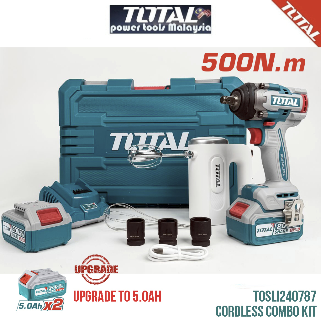 Total Cordless Combo Kit with Mixer & Impact Wrench (500nm/1/2"/20V ...