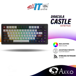 Akko Dracula Castle 5075B Plus Wireless Mechanical Gaming Keyboard with PBT Keycaps, RGB, 2.4GHz, Bluetooth, Compact