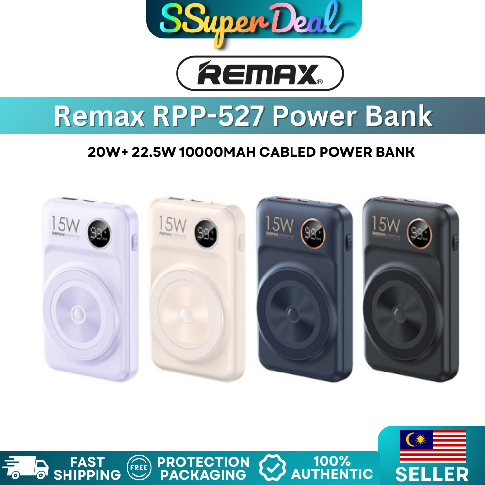 Remax RPP-527 10000mAh QC 20W + 22.5W + IPh Magnetic Wireless Powerbank ...