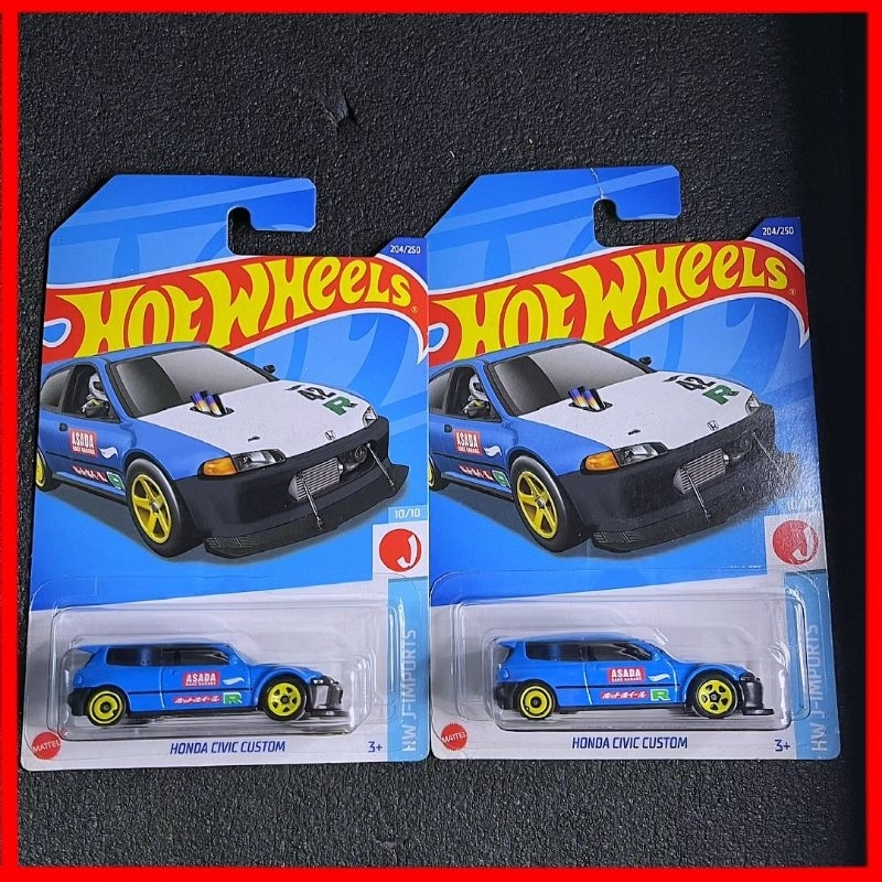 Hot Wheels Honda Civic EG Custom Blue First Edition 2022 JDM J-Import ...