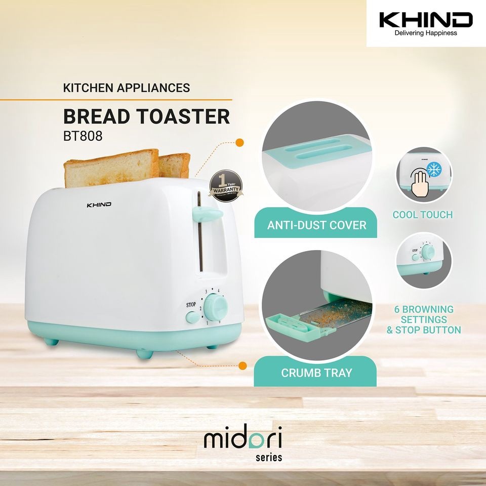 KHIND Bread Toaster Midori Series BT808 { can private transfer for less ...