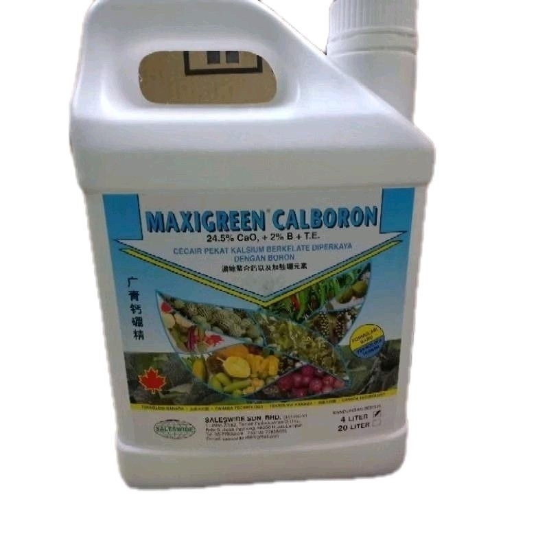 4L Maxigreen Calboron 24.5% CaO 16%N 16%K²O +1%B +TE | Shopee Malaysia