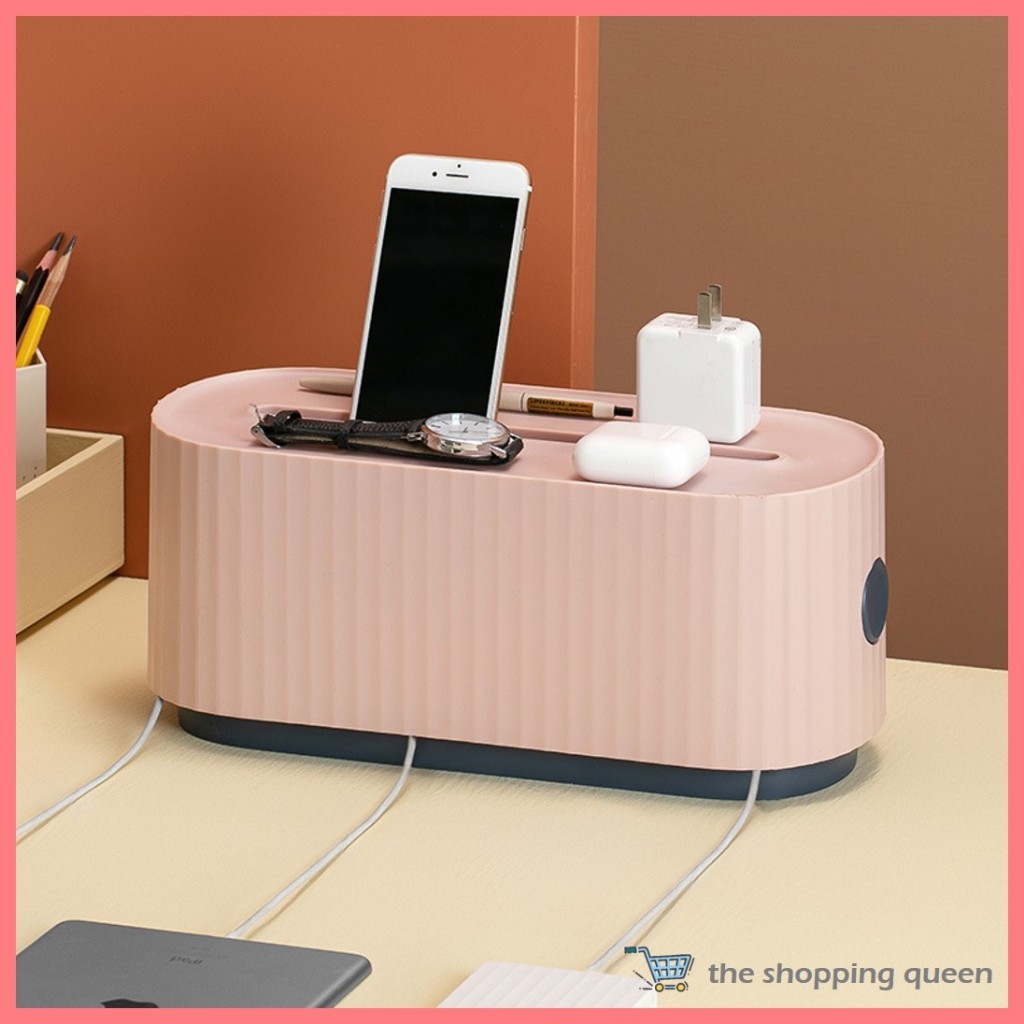 Extension Socket Storage Box TV Cable Organizer Computer Cable ...
