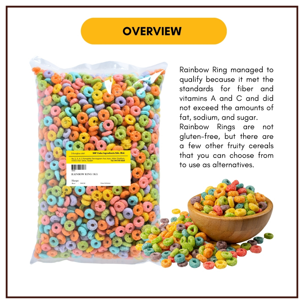 Crispy Fruit Loop Crunch Rainbow Ring Fruity Cereal Choco Jar Fiber ...