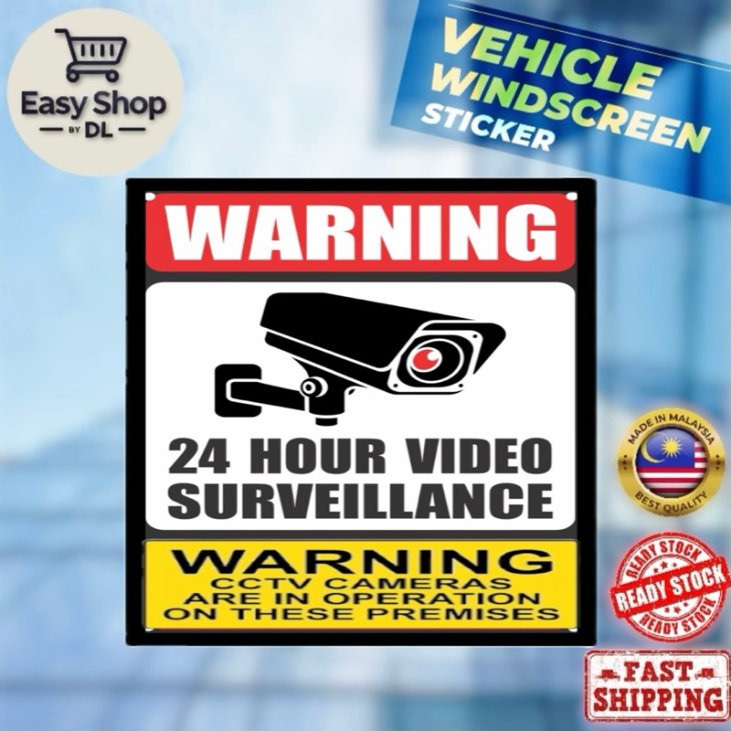 WARNING CCTV CAMERAS ARE IN OPERATION Windshield Sticker Tampal Dalam ...