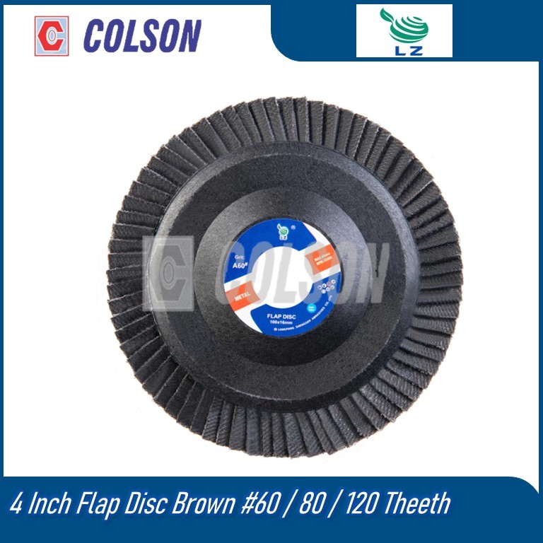 COLSON LZ 4 Inch Flap Disc Brown #60 / 80 / 120 Theeth | Shopee Malaysia