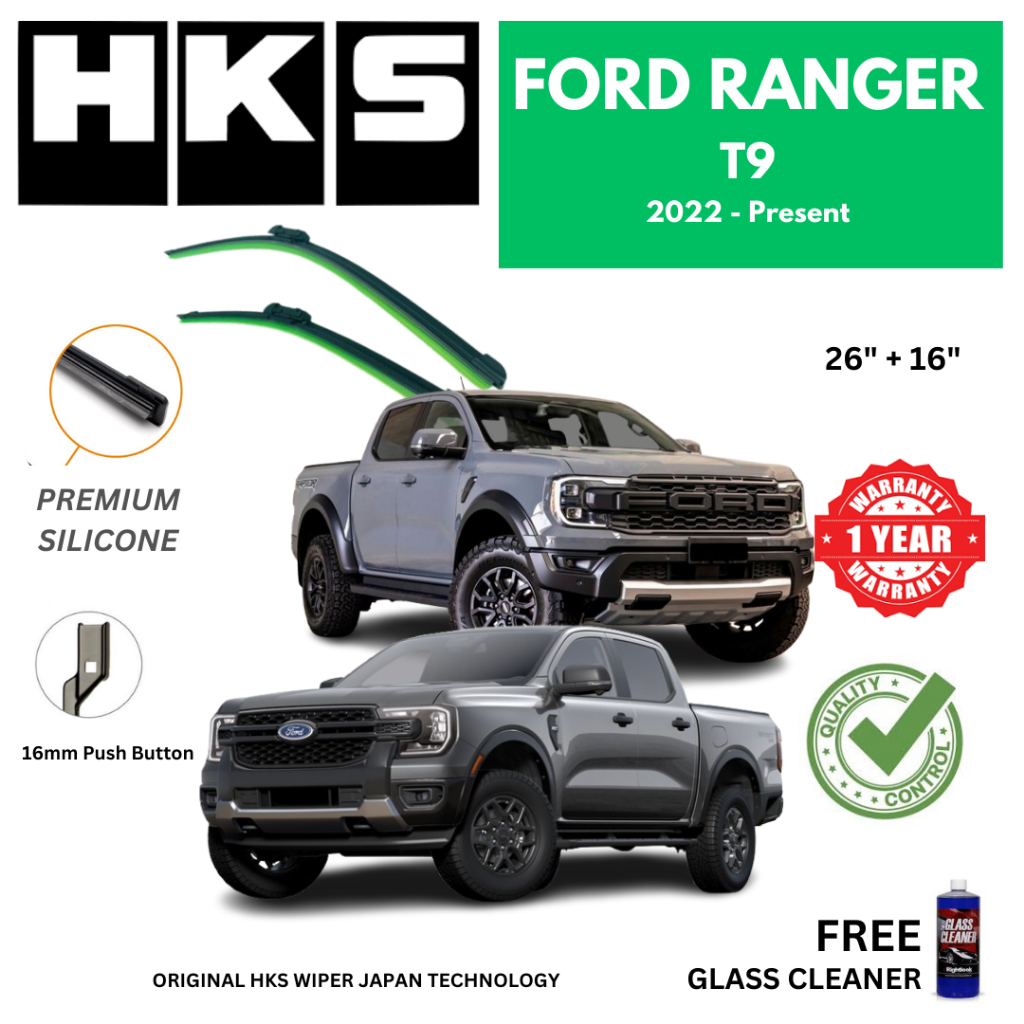 [1 YEAR WARRANTY] Ford Ranger T9 Year 2022 - Present HKS SILICONE Wiper ...