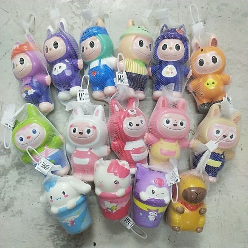 Cartoon Labubu Kuromi Decompression Finger Press Squeeze Fidget Sauce ...