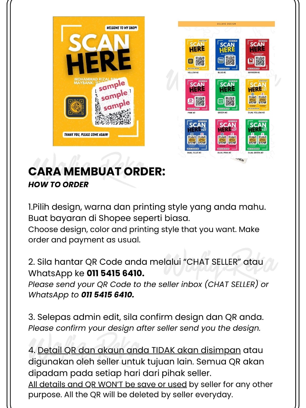 #4 CUSTOMIZED QR Code on ACRYLIC STAND A4 A5 A6 TOUCH&GO MAE DUITNOW ...