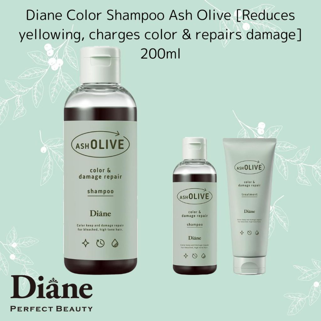 Diane Color Shampoo Ash Olive liese [color charge & damage repair with ...