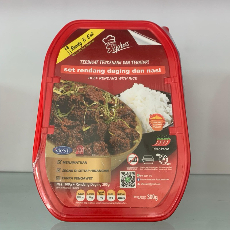 Nasi Rendang segera dengan pemanas 350grm | Shopee Malaysia