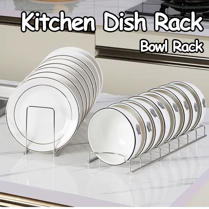 【Ready stock】304 Stainless Steel Dish Rack Bowl Rack Kitchen Dish Bowl ...