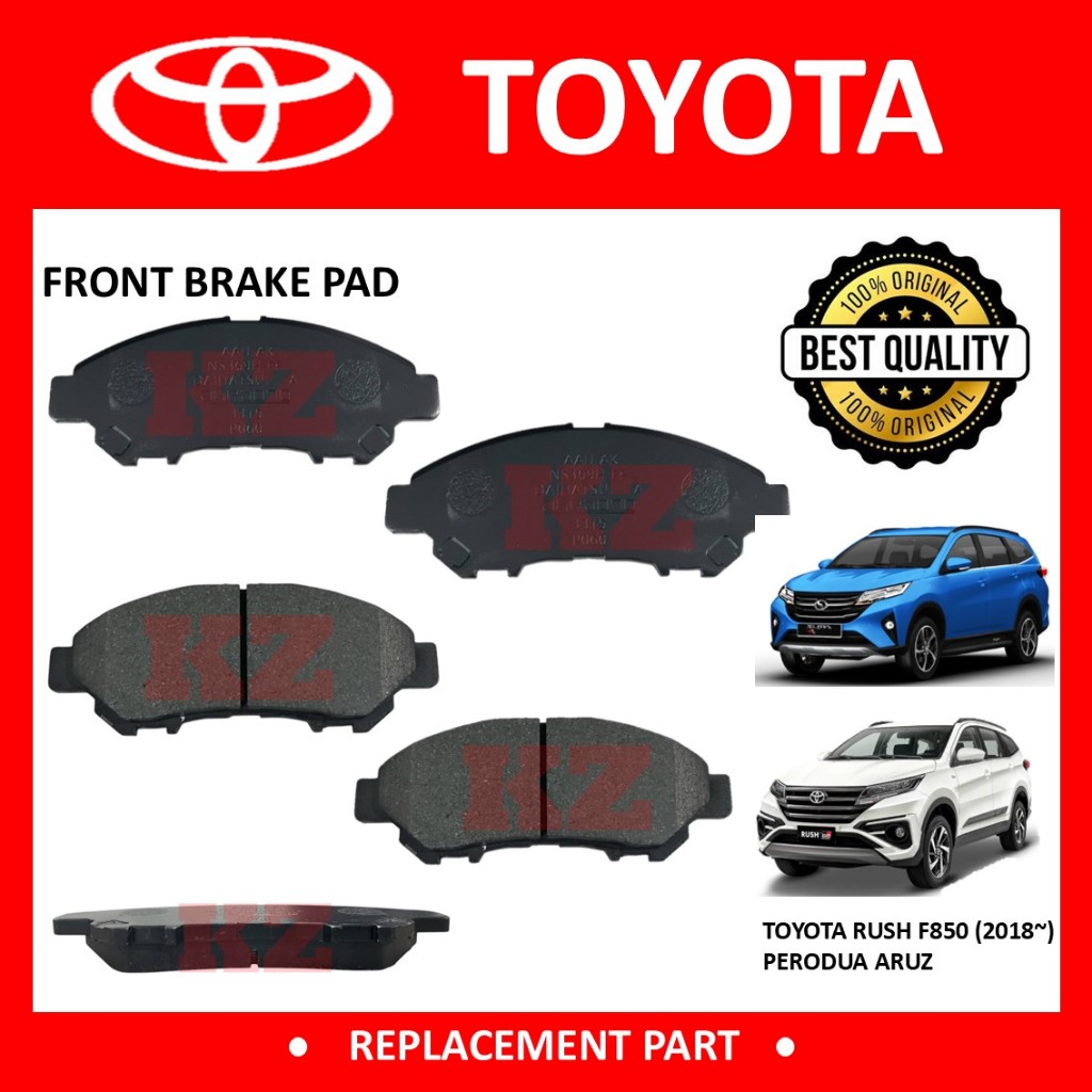 PERODUA ARUZ TOYOTA RUSH F800 F850 FRONT BRAKE PAD 1 SET | Shopee Malaysia