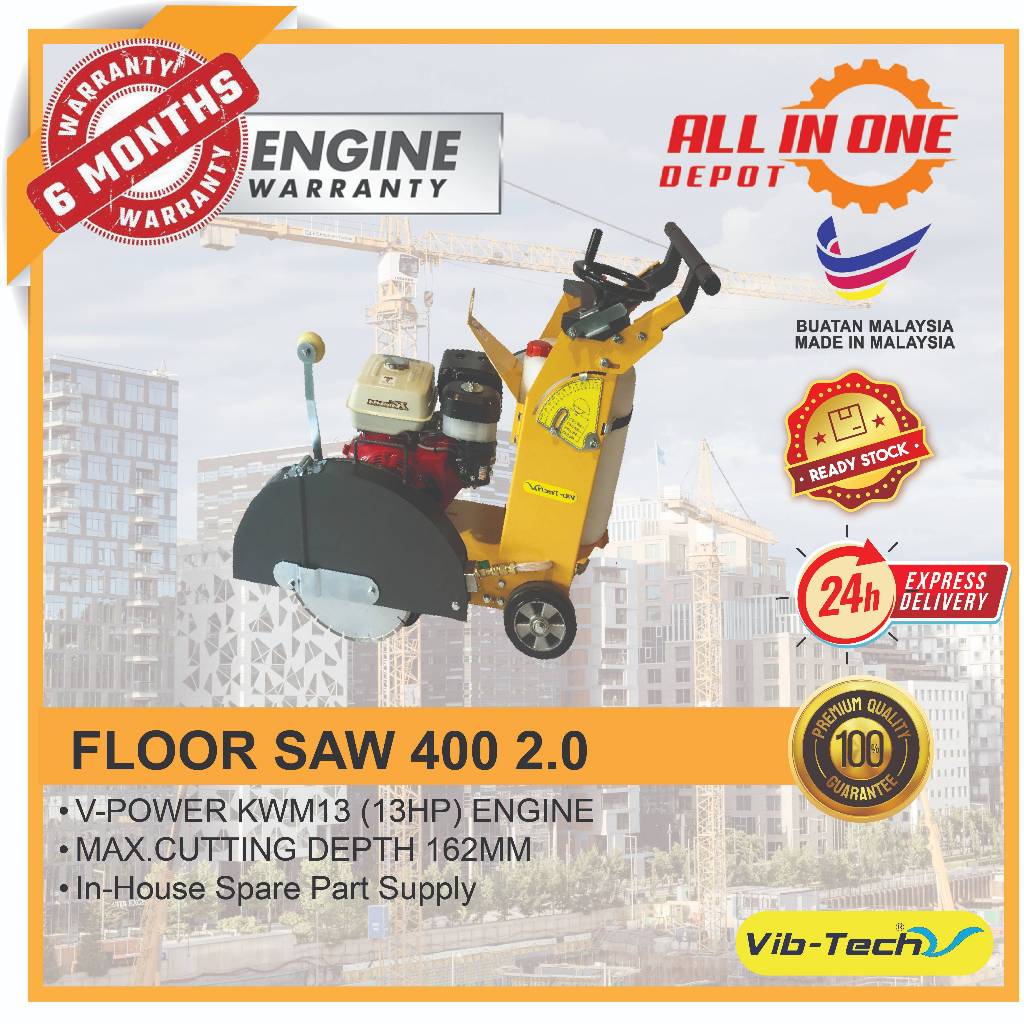 Concrete Cutter / Floor Saw Vibtech – FS400 c/w Engine (WITHOUT Diamond ...