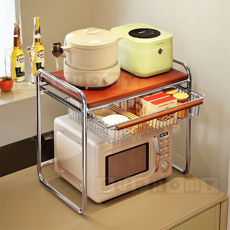 Microwave Rack Oven Rack Shelf Kitchen Countertop Organiser Rack Oven ...