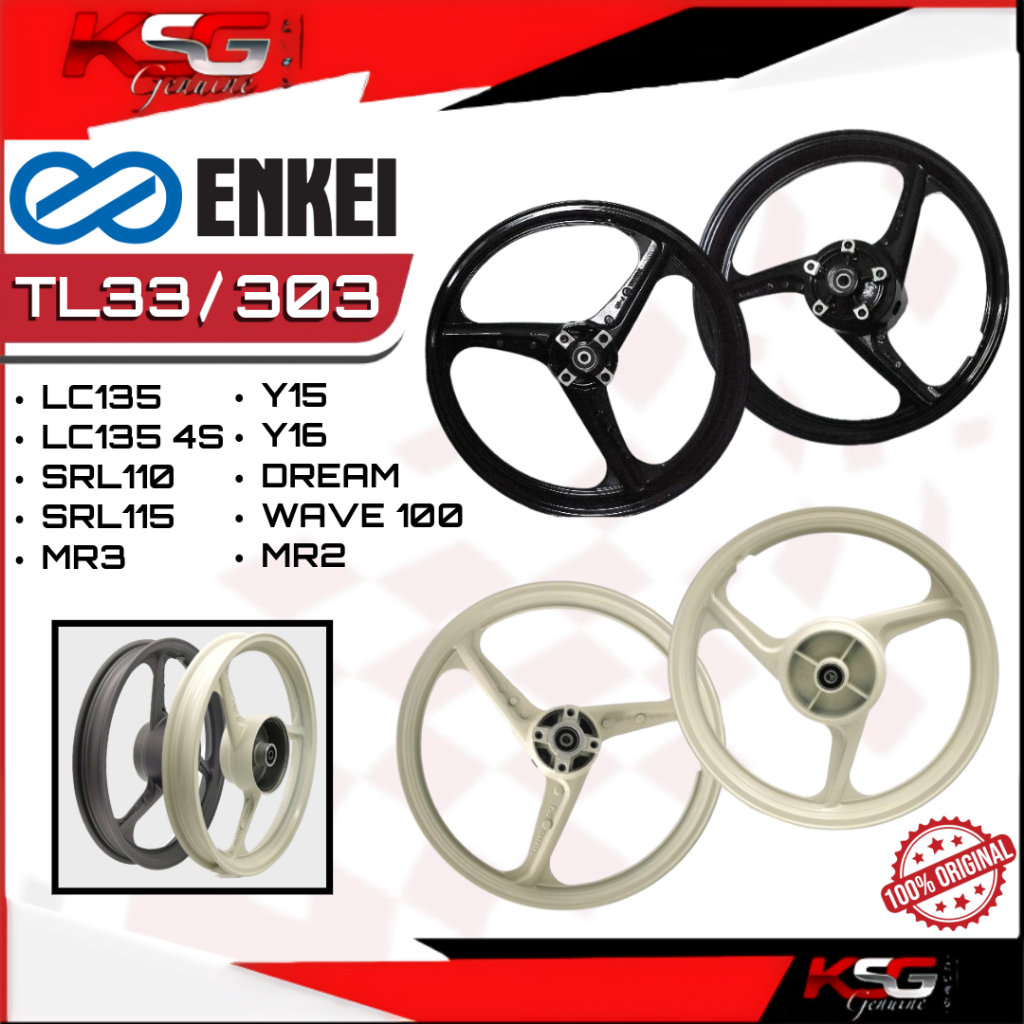 ENKEI TL33 303 3 BATANG SPORT RIM LC135 LC 4S Y15 Y16 LAGENDA EX5 DREAM ...