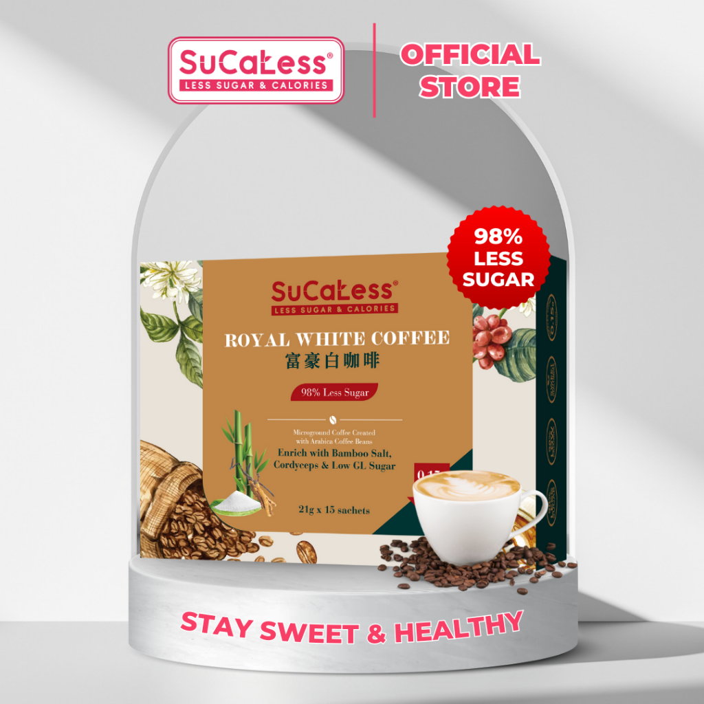 Low Sugar Coffee Cordyceps for On Diet/ SuCaLess Royal White Coffee 98% ...