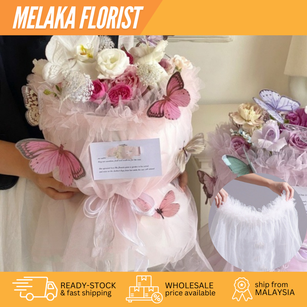 (75CM) LACE DRESS NET ROLL MESH Flower Wrapping Paper Bouquet Gift ...