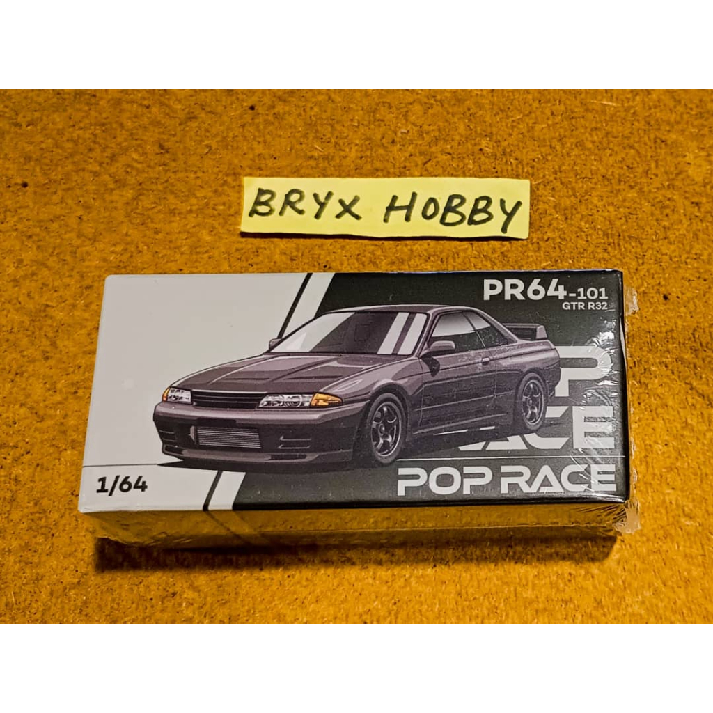 Pop Race Nissan GT-R R32 #PR640101 Gun Grey Metallic (1:64) | Shopee ...