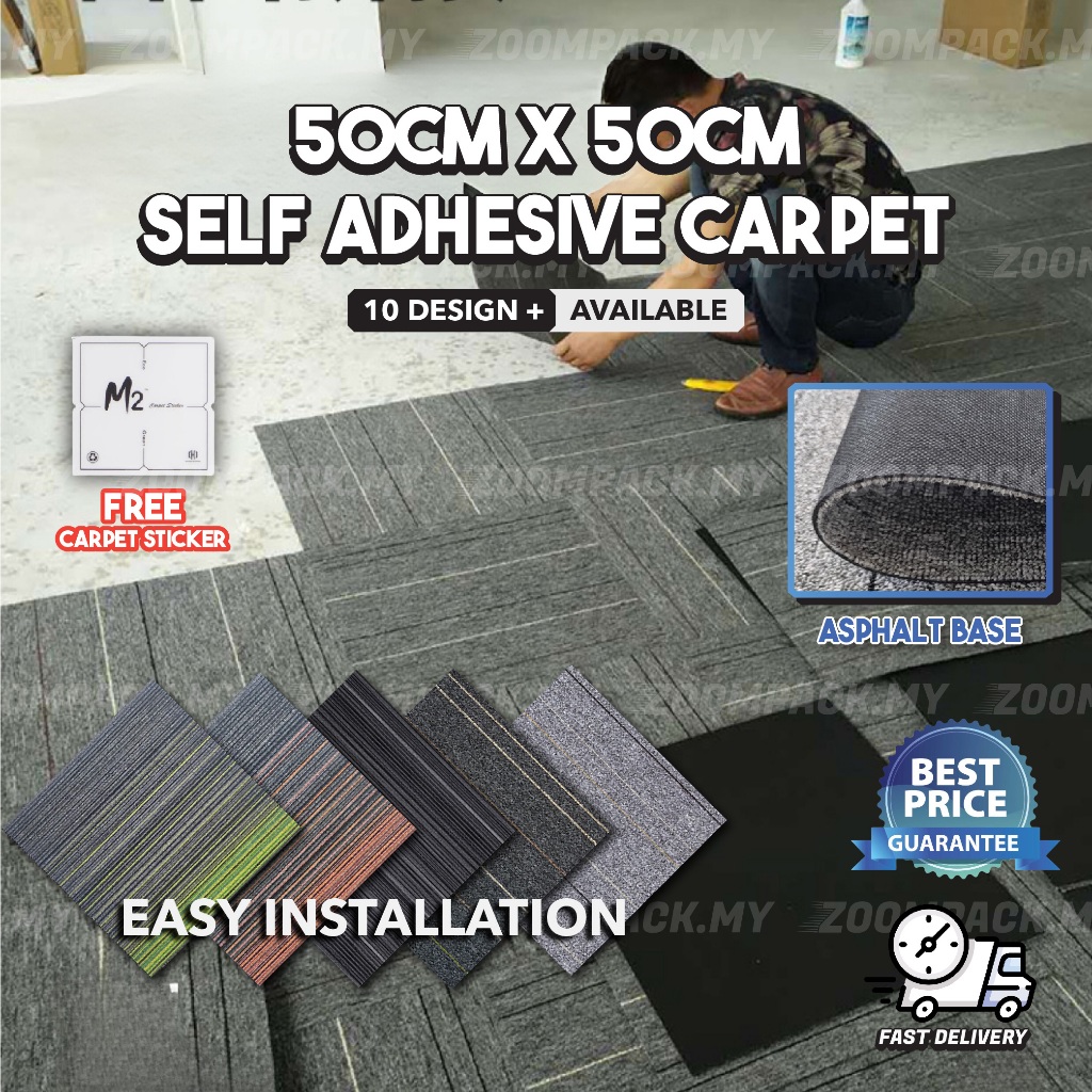 ZoomPack 50X50CM Non Slip Floor Carpet Tiles Non-Slip Carpet Office ...