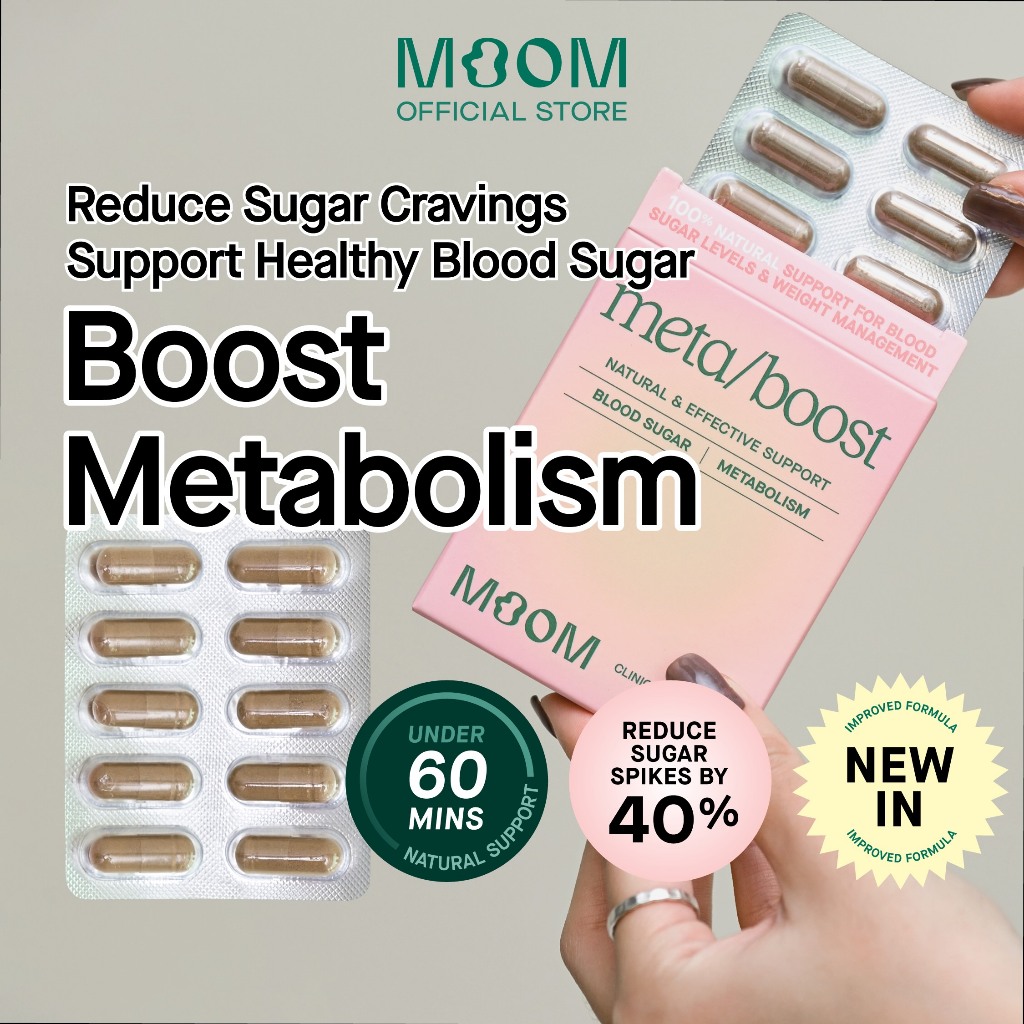Moom Health™ meta/boost on the go Mulberry Complex Capsule. Supplement ...